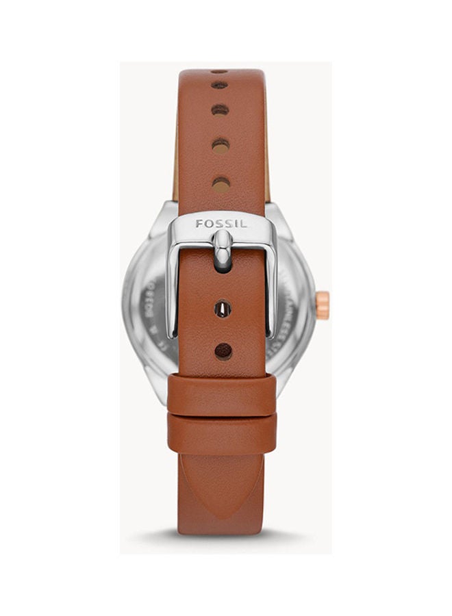 Women's Analog Round Shape Leather BQ3803 30 Millimeter