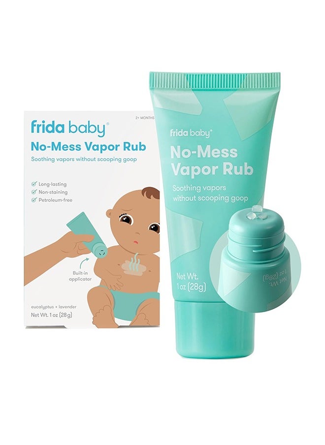 No-Mess Vapor Rub, Baby Vapor Rub for Chest, Neck, Back & Foot, Non-Staining Petroleum-Free Hands-Free Applicator Tube, Soothing Eucalyptus & Lavender for Sleep, Baby Stocking Stuffers