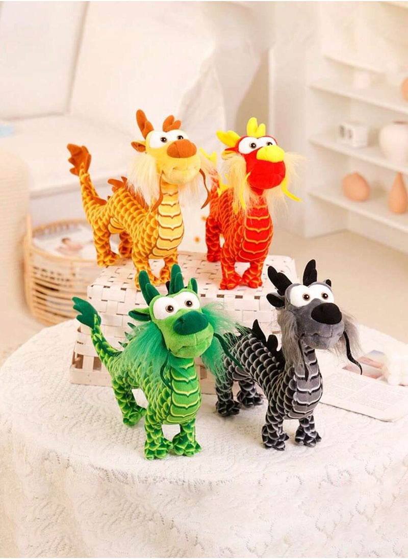 Soft Chinese Dragon Doll Orange Pet Toy Filled with PP, Suitable for Ages 14+ as Birthday Gifts, Other Holidays, Desktop and Sofa Decorations