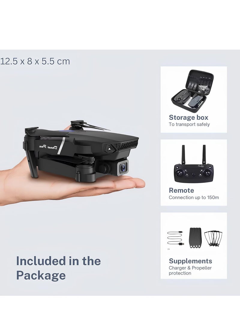 E88 Drone with HD Camera  Black Screen on Remote Control WiFi Live Photo Video Foldable for Kids and Adults