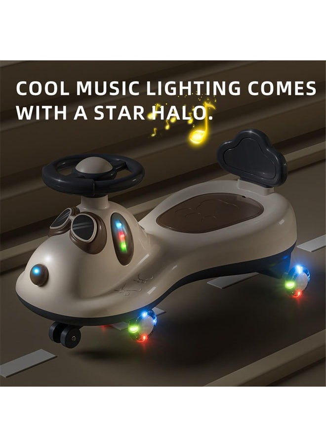 Ride Car for Kids Wiggle Car with PU LED Wheel Light and Music Swing car for Kids Infant Ride on Car with Storage Box for Kids 2 to 8 Years Kids