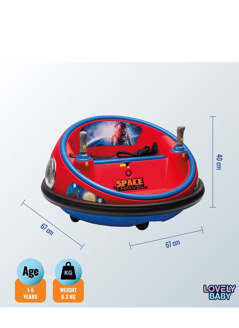 Lovely Baby Ride-On Bumper Car LB-3177, 6V Bumper Toy with Remote Control, Bluetooth, Lights & Music, 3-Speed, Fun Indoor Vehicle for Boys & Girls Age 1-5 Years - Red