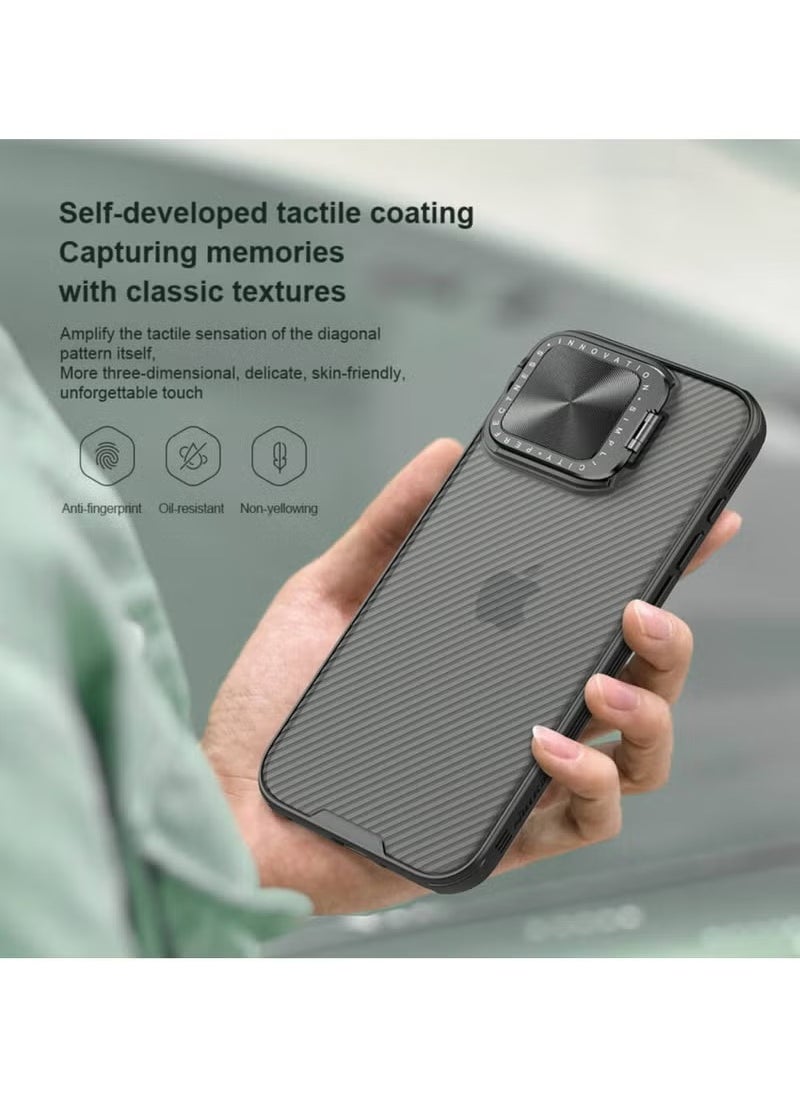 Nillkin CamShield Prop Camera Protective Cover Case for Apple iPhone 16 Pro Max (2024) - Fashionable Twill Design, Dual Material Construction, Anti-Drop Airbags, and Anti-Slip Grip