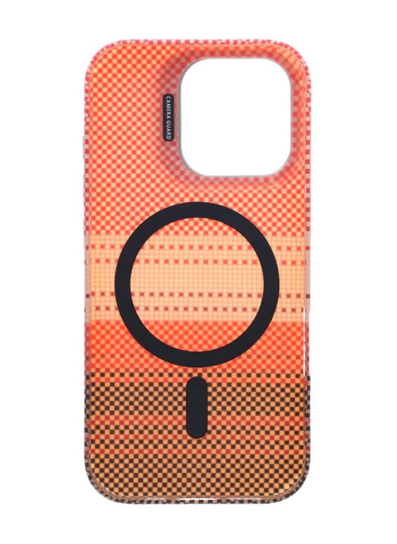 iPhone 16 Pro Case with Magsafe and Stand - Striped Orange