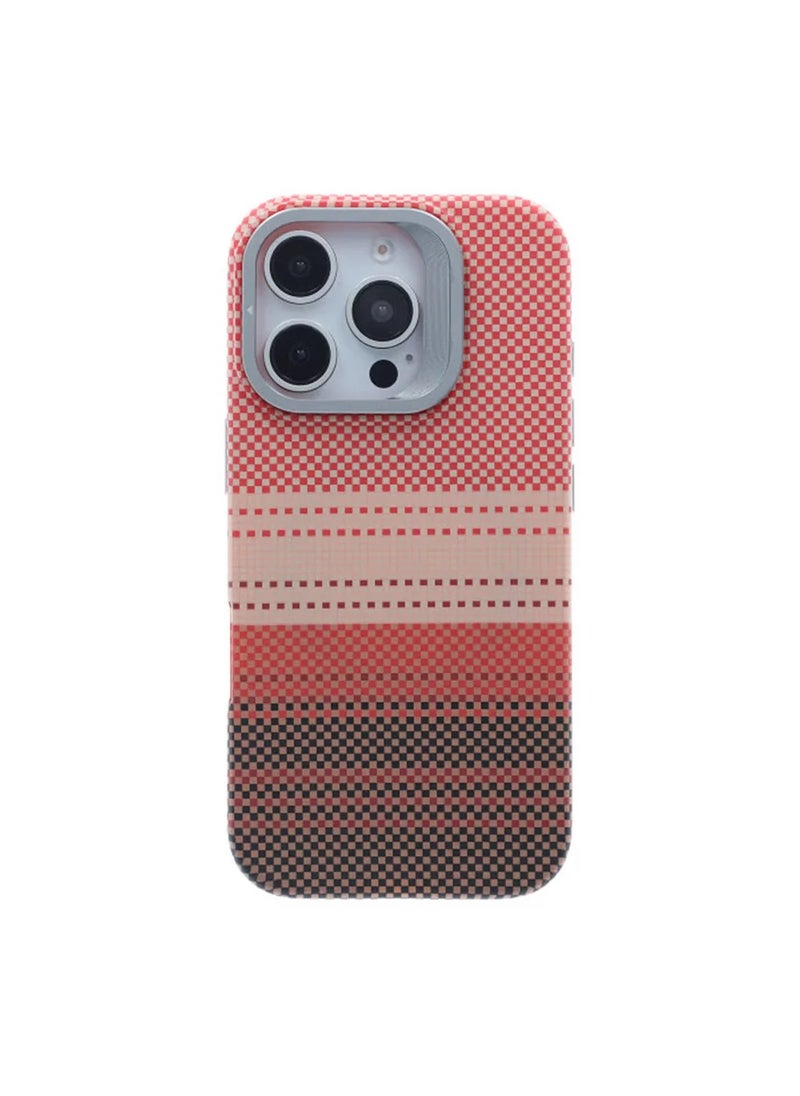 iPhone 16 Pro Case with Magsafe and Stand - Striped Orange