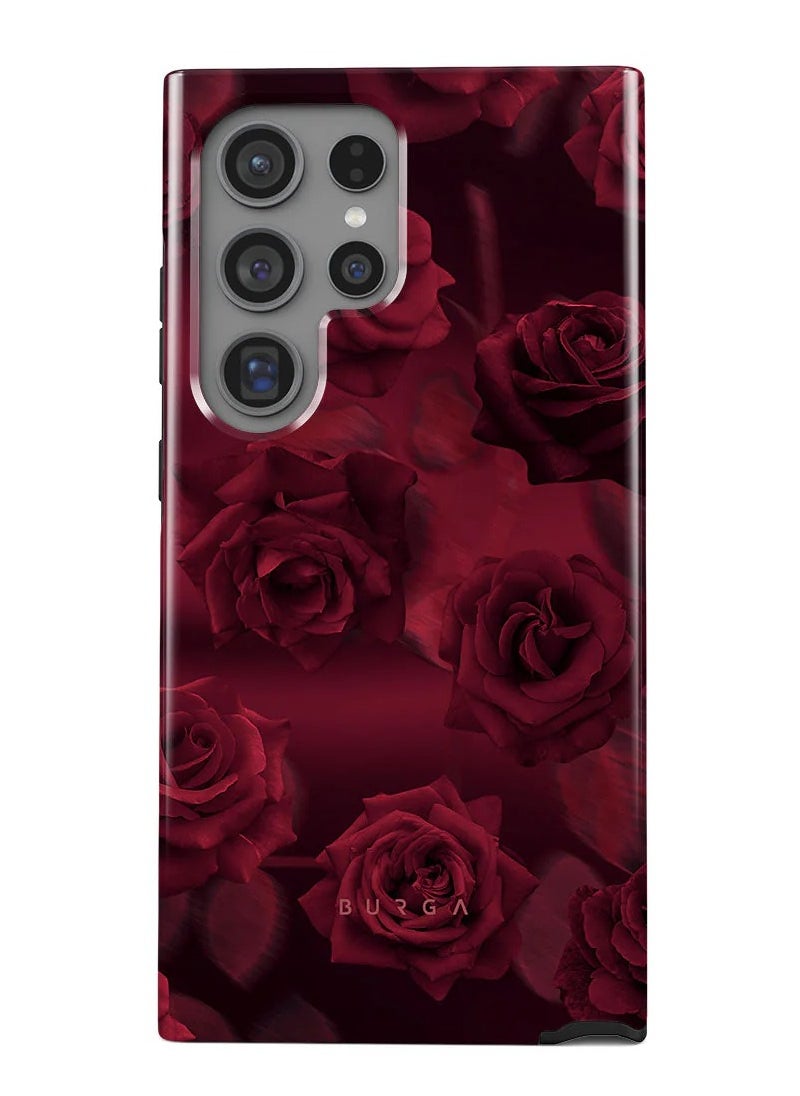 Luxury Styled Rose Samsung Galaxy S24 Ultra Case Compatible with Double Layer Silicone Protective Case Femme Fatale