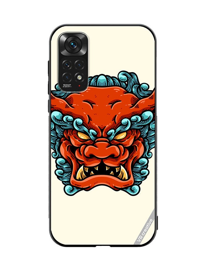 Protective Case Cover For Xiaomi Redmi Note 11 Foo Dog Head Design Multicolour