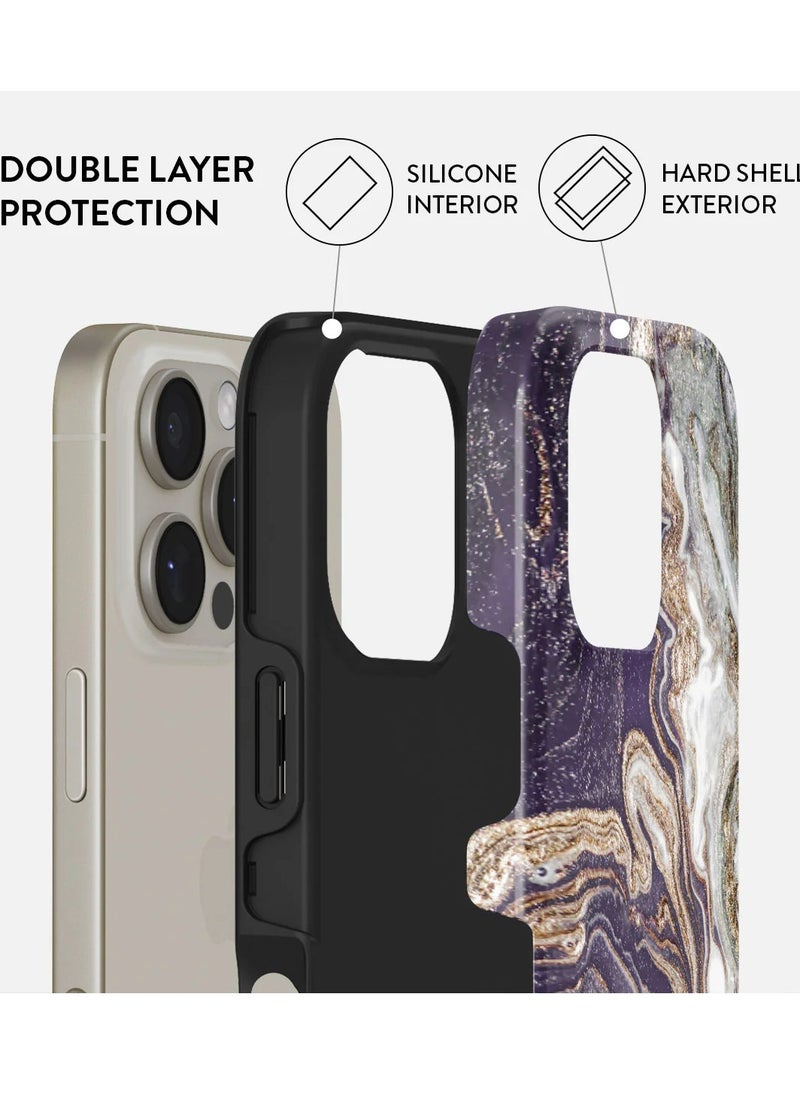 Luxury Styled Giltter iPhone 16  Pro Case Compatible with Double Layer Silicone Protective Case Nostalgia