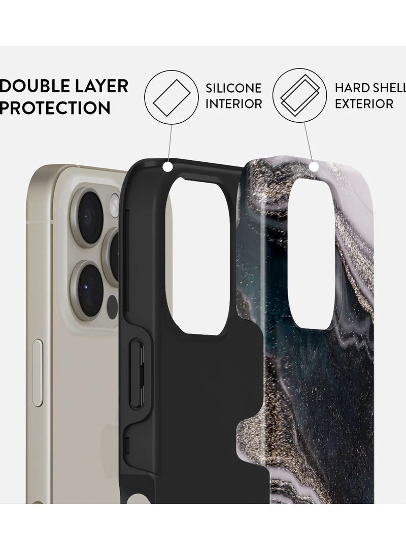 Luxury Styled Fashion Samsung iPhone 16  Pro Max Case Compatible with Double Layer Silicone Protective Case Magic Night