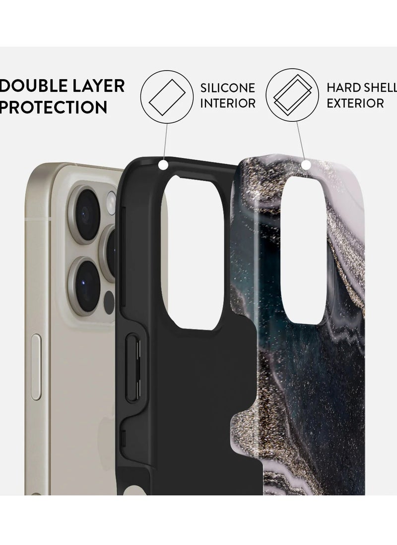 Luxury Styled Fashion Samsung iPhone 16  Pro Case Compatible with Double Layer Silicone Protective Case Magic Night