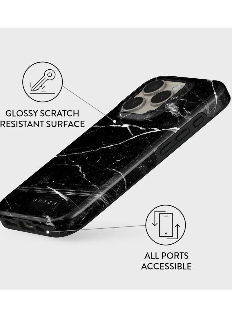 Luxury Styled Giltter Samsung iPhone 16  Pro Case Compatible with Double Layer Silicone Protective Case Noir Origin