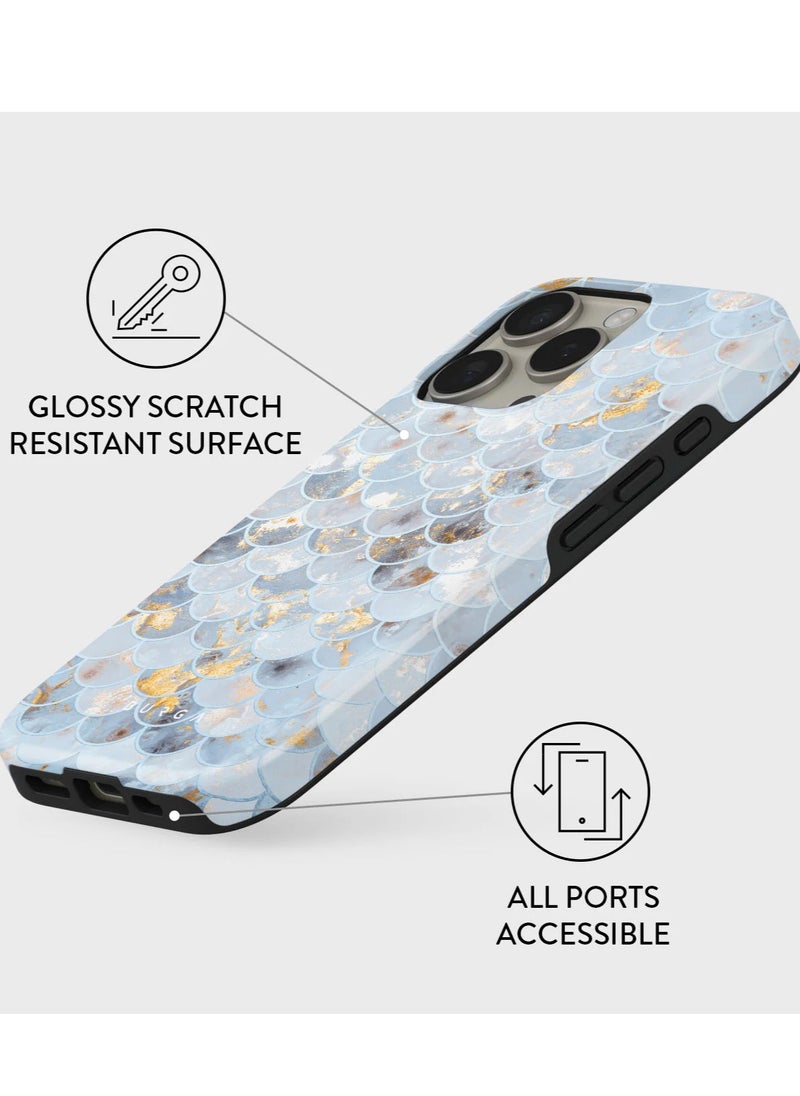 Luxury Styled Giltter Samsung iPhone 16  Pro Max Case Compatible with Double Layer Silicone Protective Case Mermaid Skin