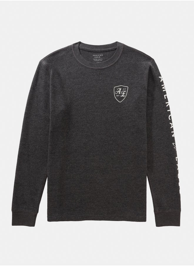 AE Long-Sleeve Logo Graphic Thermal T-Shirt