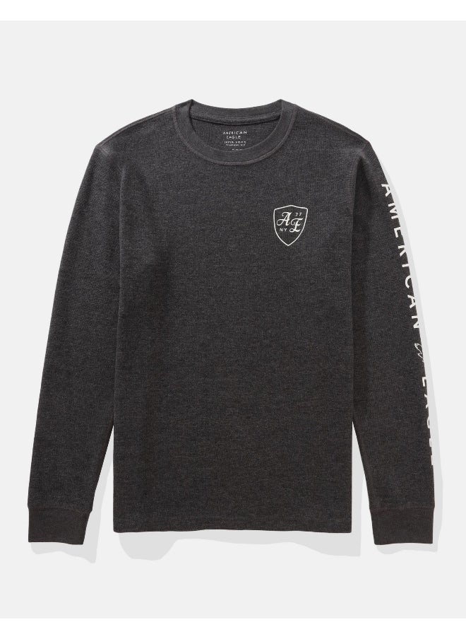 AE Long-Sleeve Logo Graphic Thermal T-Shirt