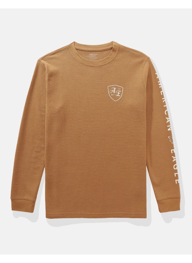 AE Long-Sleeve Logo Graphic Thermal T-Shirt