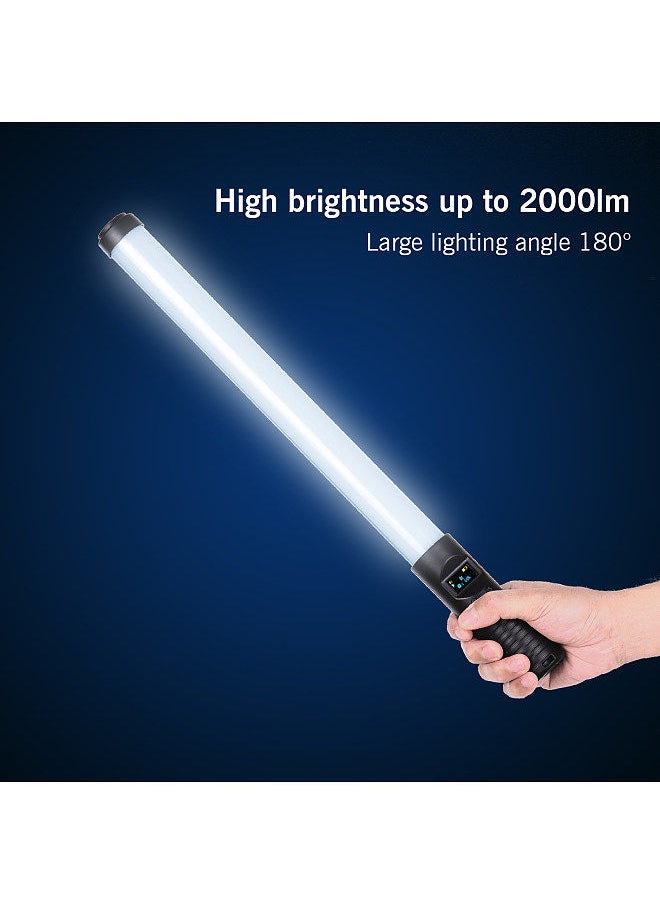 20W Handheld RGB Colorful Light Wand LED Photography Light Bi-color Temperature 3000K-6500K/ 3000K-6000K Dimmable Brightness 0%-100% CRI＞85 with Multiple Special Lighting Effects Carrying Bag