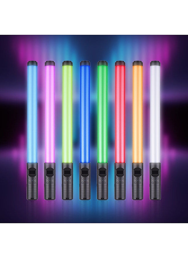 20W Handheld RGB Colorful Light Wand LED Photography Light Bi-color Temperature 3000K-6500K/ 3000K-6000K Dimmable Brightness 0%-100% CRI＞85 with Multiple Special Lighting Effects Carrying Bag