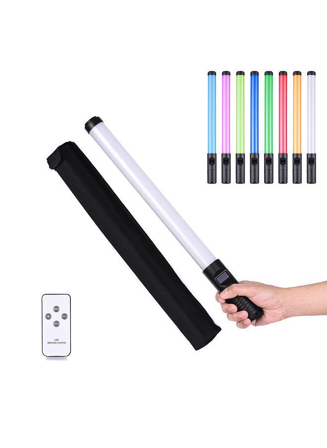 20W Handheld RGB Colorful Light Wand LED Photography Light Bi-color Temperature 3000K-6500K/ 3000K-6000K Dimmable Brightness 0%-100% CRI＞85 with Multiple Special Lighting Effects Carrying Bag