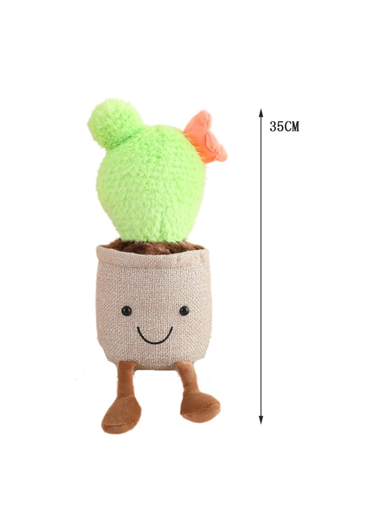 35 CM Cute Cartoon Cactus Shape Plush Toy Soft Stuffed Doll For Girls And Boys All Ages Gift (Style 1)