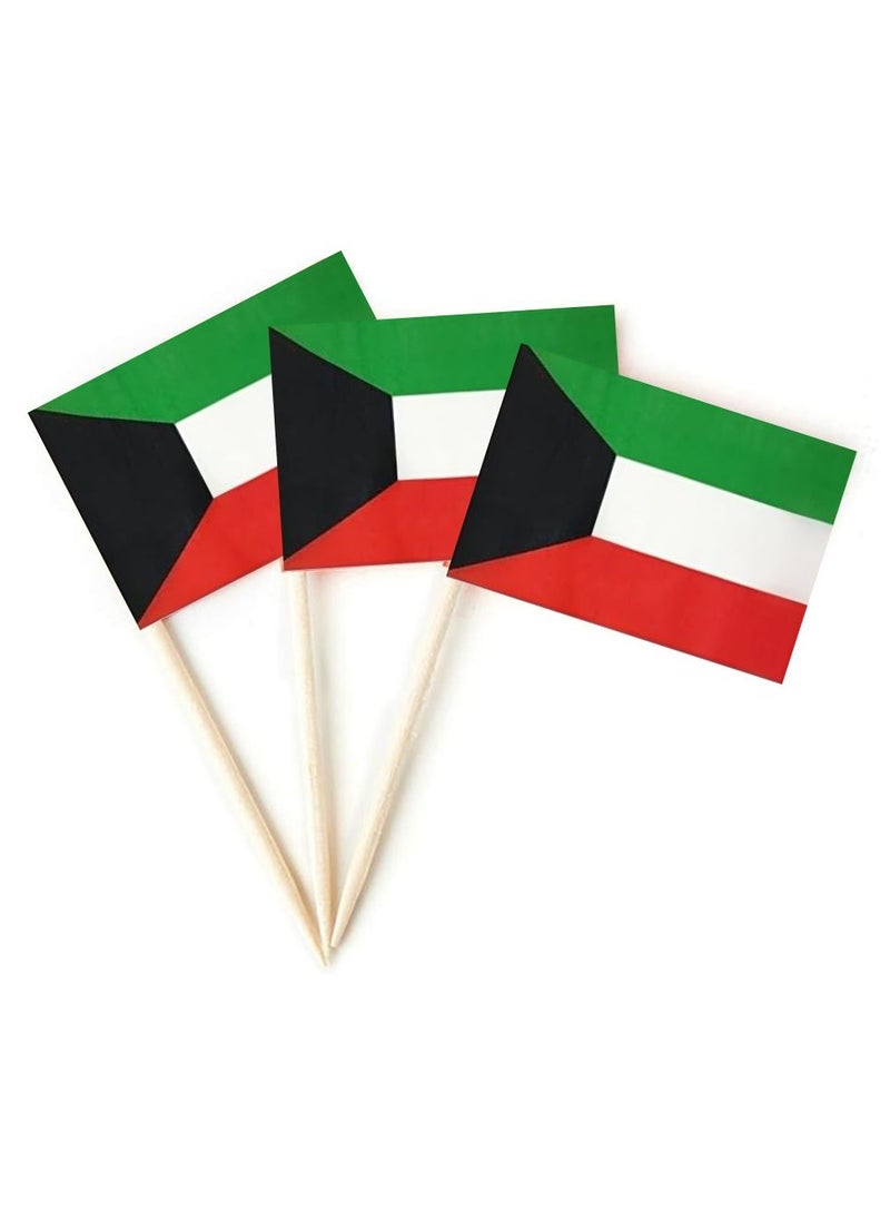 Kuwait Cupcake Toppers For National Day Decorations–Toothpick Cupcake Toppers–Perfect For Celebrations,PartiesAnd Events–Mini Stick Flags For Decorating Cupcakes,Cakes And Desserts