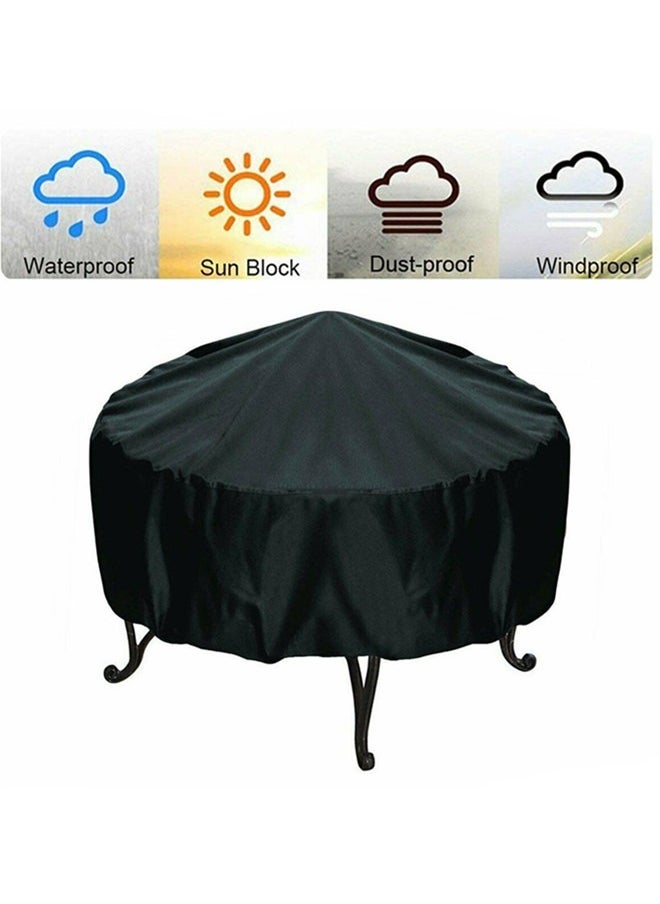 Fire Pit Cover - Waterproof 600D Heavy Duty Round Patio Fire Bowl Cover Round BBQ waterproof grill cover With waterproof tape and buckle Black