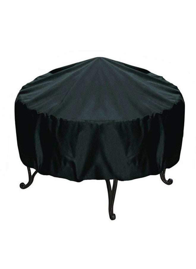 Fire Pit Cover - Waterproof 600D Heavy Duty Round Patio Fire Bowl Cover Round BBQ waterproof grill cover With waterproof tape and buckle Black