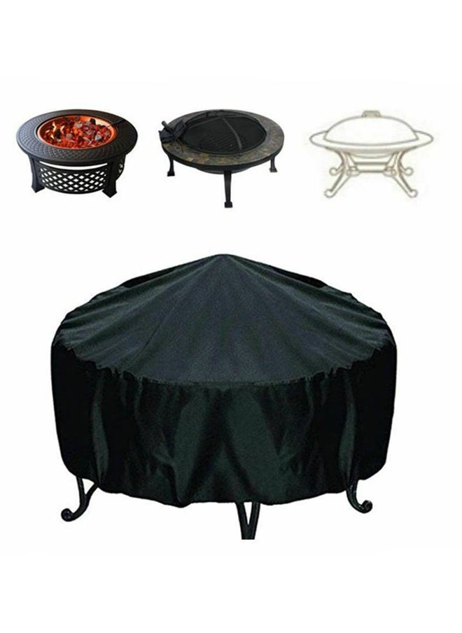 Fire Pit Cover - Waterproof 600D Heavy Duty Round Patio Fire Bowl Cover Round BBQ waterproof grill cover With waterproof tape and buckle Black