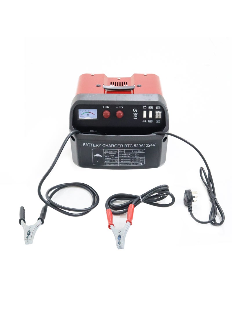 BATTERY CHARGER AND STARTER, 20A 12V-24V