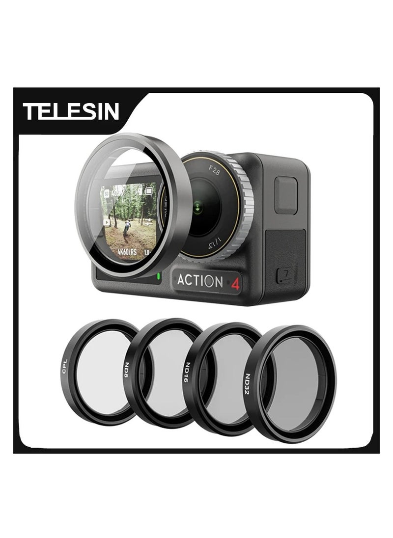 CPL ND8 ND16 ND32 Lens Filter Set Aluminium Alloy Frame for DJI OSMO Action 3 4 ND CPL Lens Action Camera Accessories