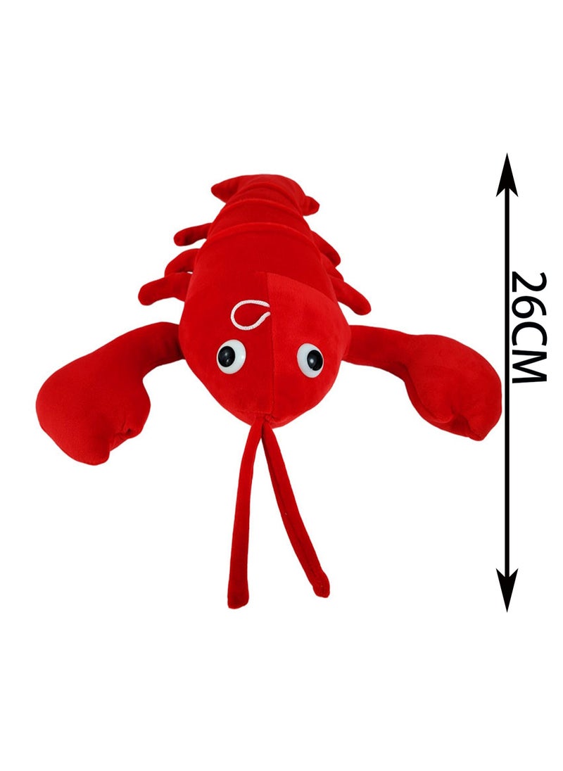 26cm Red Crayfish Plush Doll, Marine Animal Children'S Plush Toy Creative Rag Doll Doll, Suitable For Boys And Girls Gifts