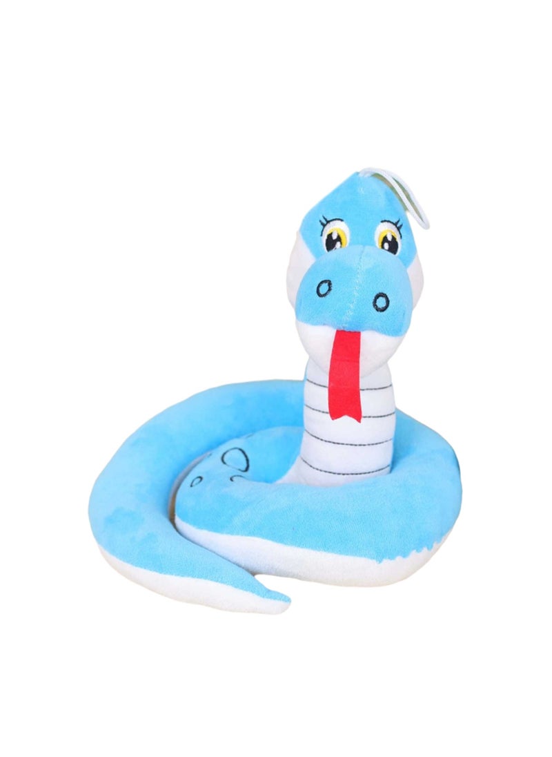 21cm Blue Coil Snake Plush Toy Cartoon Animal Doll Children'S Toy Suitable For Children'S Gifts