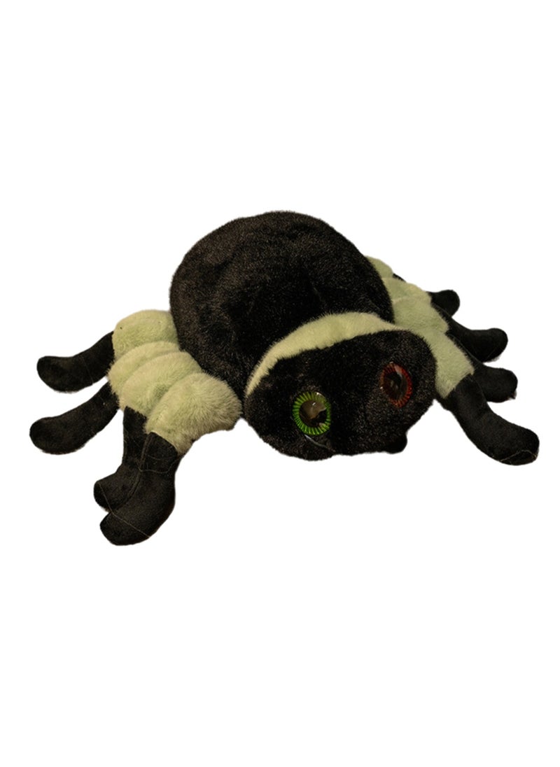 30*18cm Black And Green Spider Plush Doll, Simulation Big Spider Funny Creative Doll Children'S Toy, Suitable For Boys And Girls Gifts