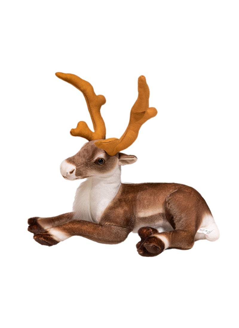 35cm Prone Elk Plush Doll, Reindeer Doll Children'S Toy Plush Toy Doll, Suitable For Boys And Girls Gifts