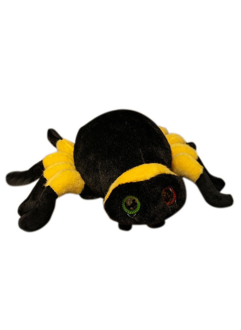 30*18cm Yellow Spider Plush Doll, Simulation Big Spider Funny Creative Doll Children'S Toy, Suitable For Boys And Girls Gifts