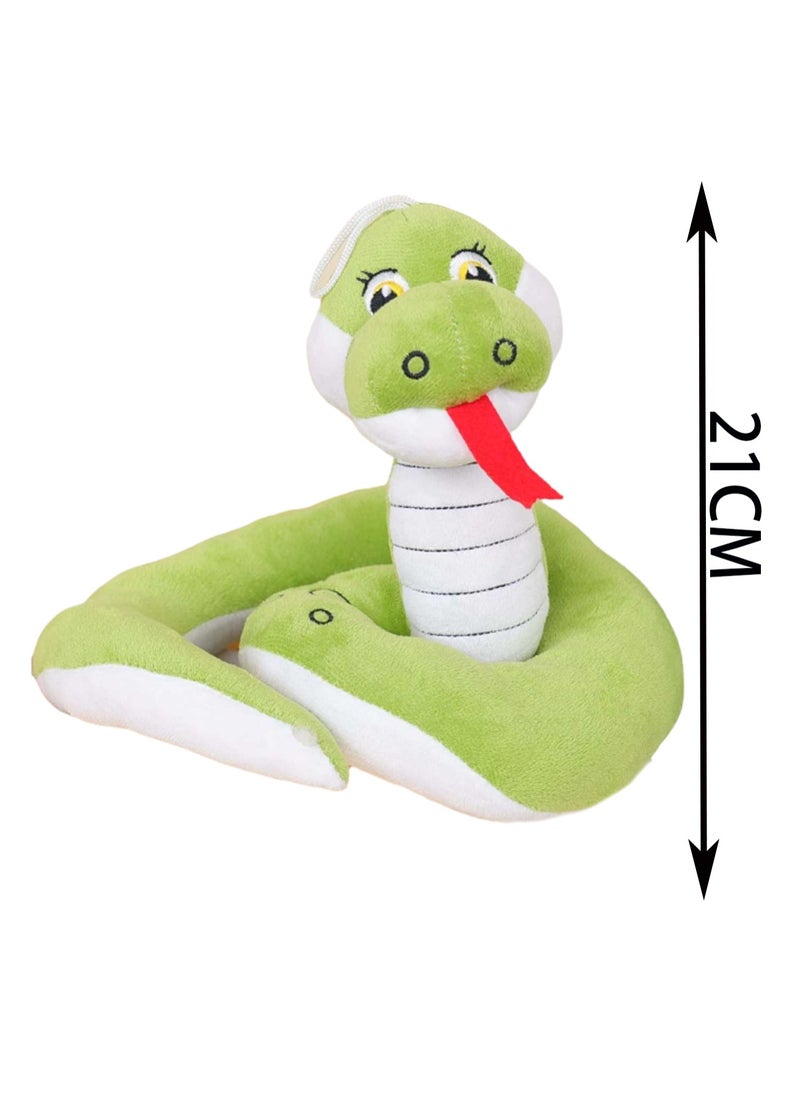 21cm Green Curly Snake Plush Toy Cartoon Animal Doll Children'S Toy Suitable For Children'S Gifts