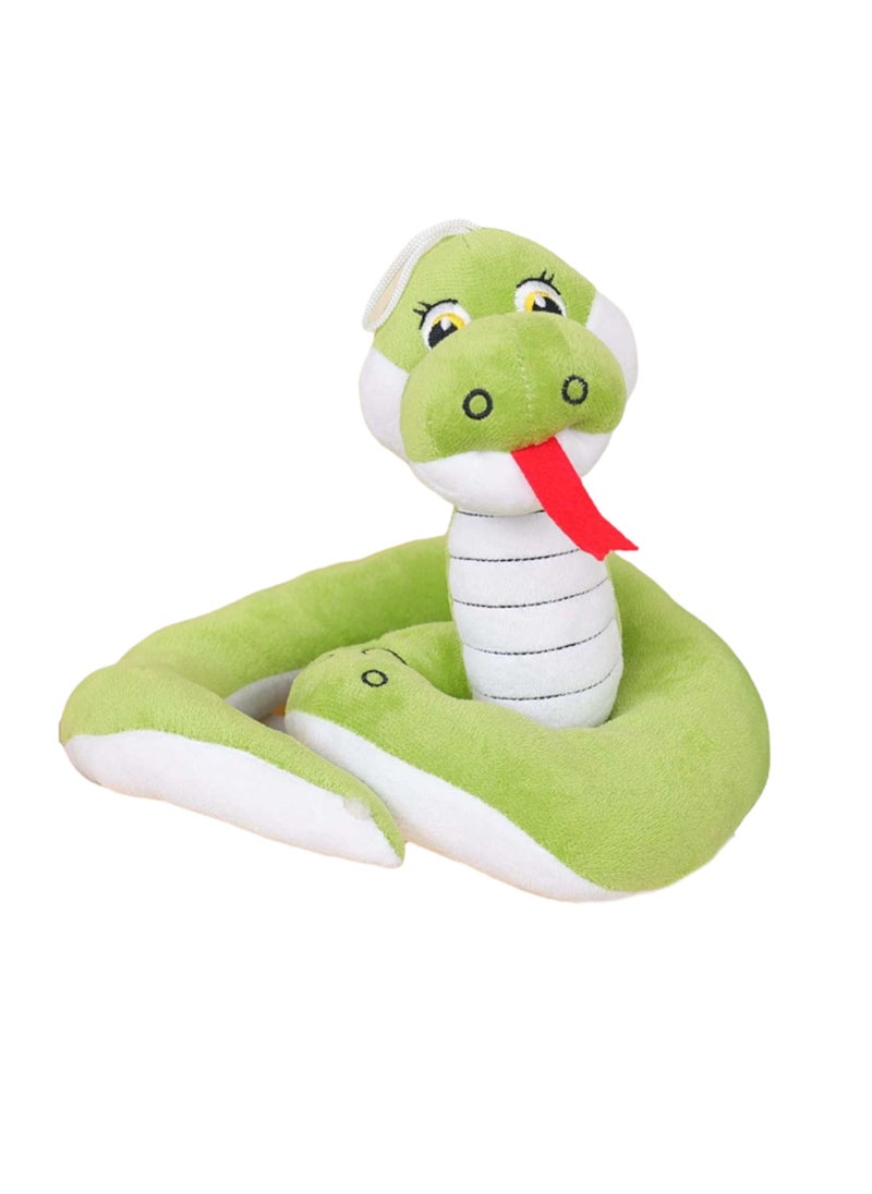 21cm Green Curly Snake Plush Toy Cartoon Animal Doll Children'S Toy Suitable For Children'S Gifts