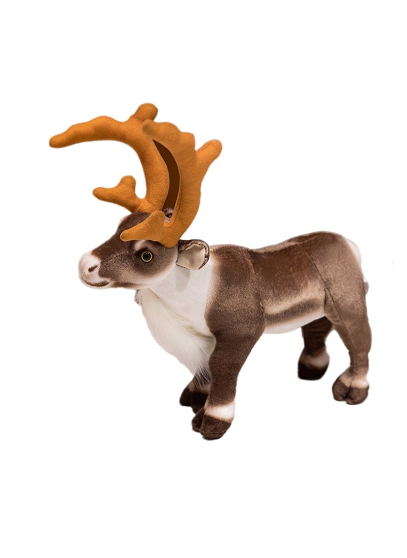 35cm Standing Elk Plush Doll, Reindeer Doll Children'S Toy Plush Toy Doll, Suitable For Boys And Girls Gifts