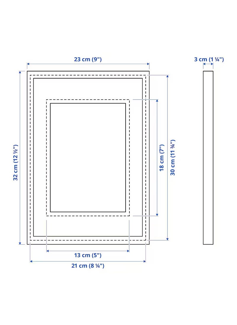 Picture Frame Black Plastic & Fibreboard 21x30 cm