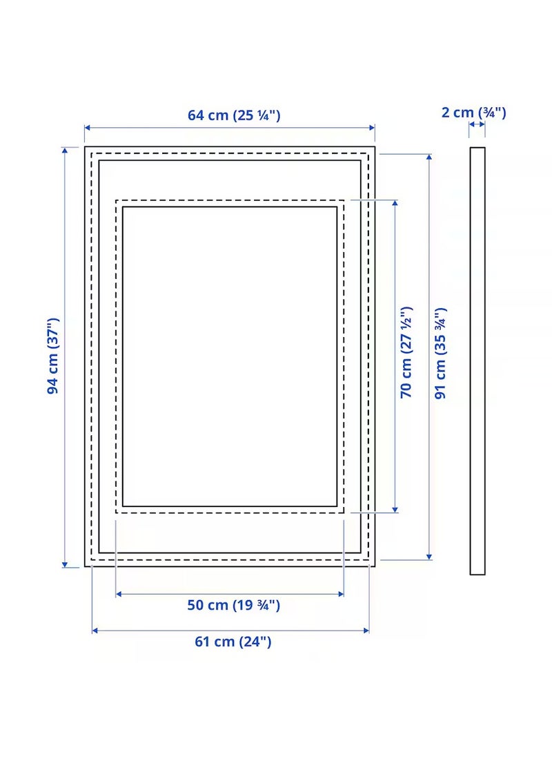 Picture Frame Gold-Colour Plastic & Fibreboard 61x91 cm