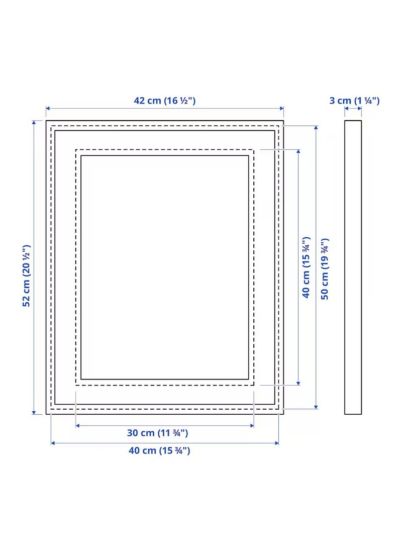 Picture Frame Black Plastic & Fibreboard 40x50 cm