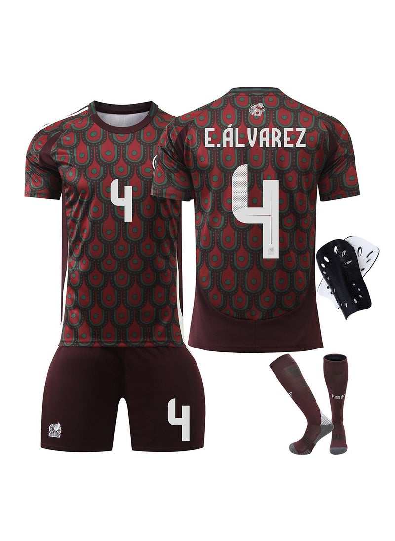 4-piece set of Mexico Copa America home No.4 new football jersey