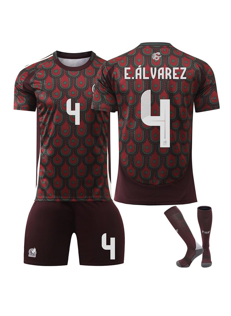 3-piece set of Mexico Copa America home No.4 new football jersey