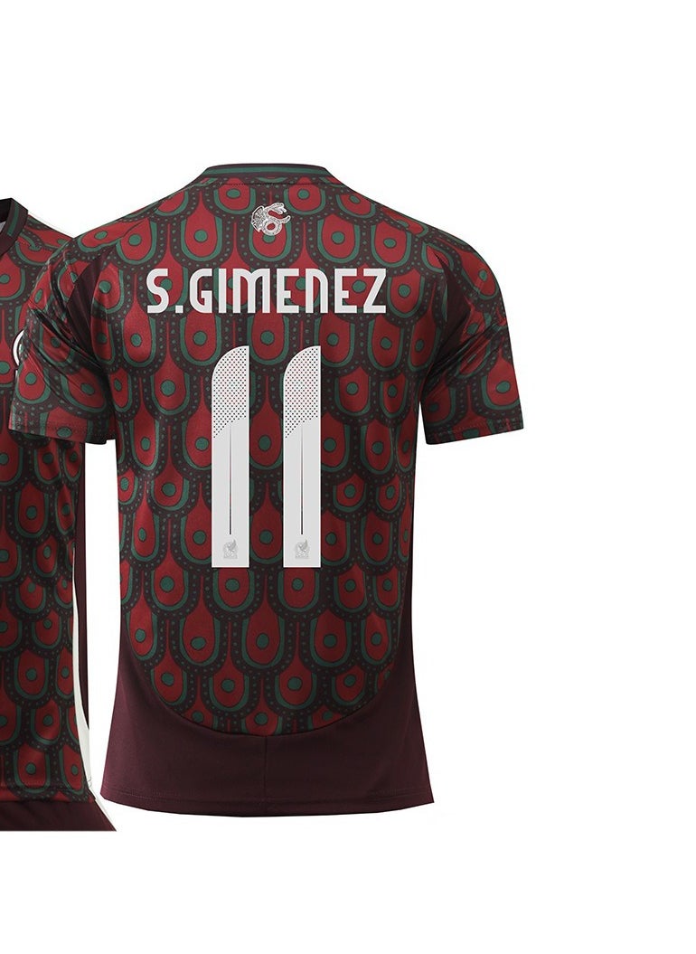 4-piece set of Mexico Copa America home No.11 new football jersey.