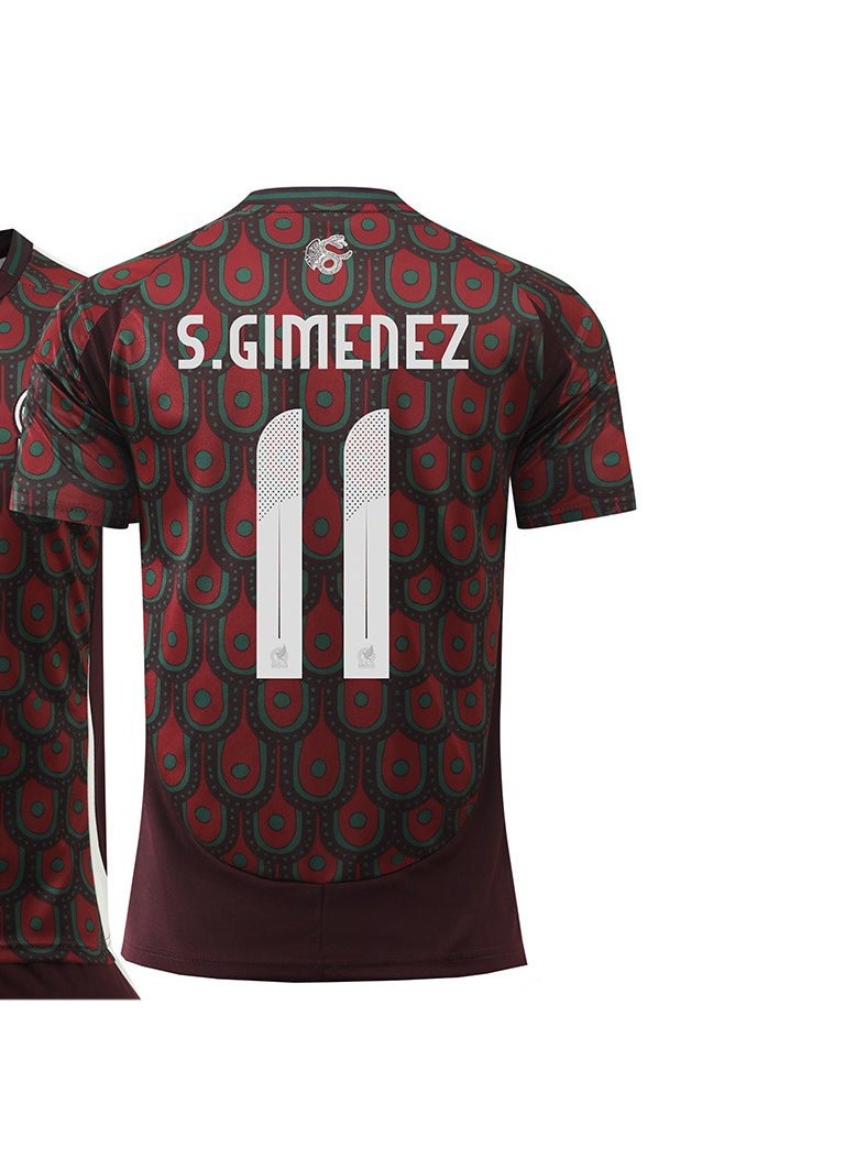 2-piece set of Mexico Copa America home No.11 new football jersey.