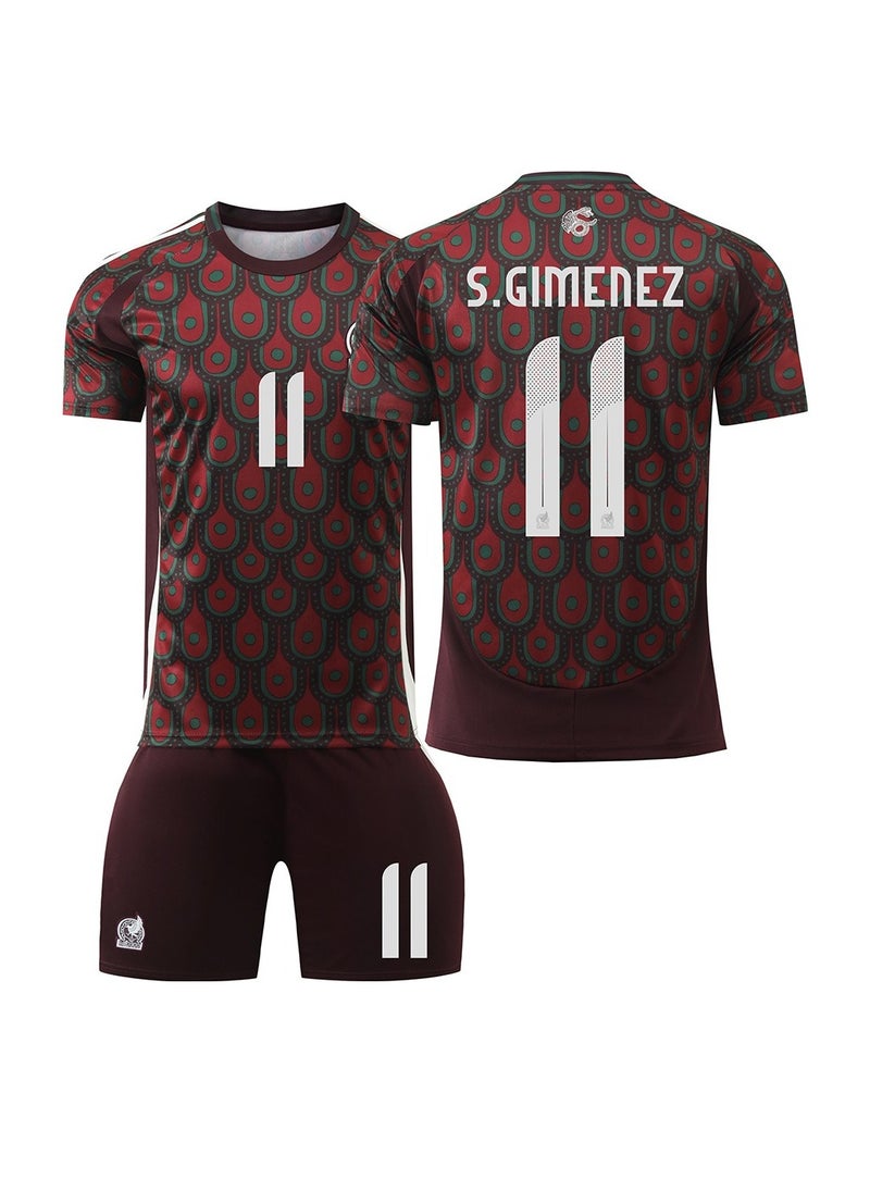 2-piece set of Mexico Copa America home No.11 new football jersey.