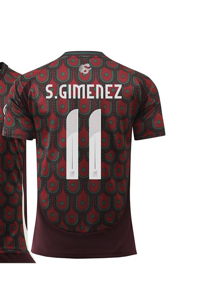 3-piece set of Mexico Copa America home No.11 new football jersey.