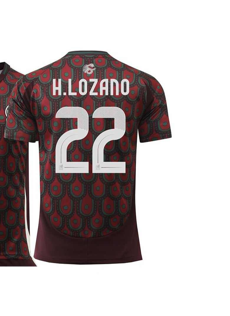 2-piece set of Mexico Copa America home No.22 new football jersey.