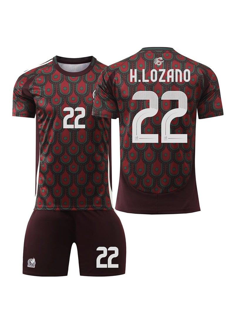 2-piece set of Mexico Copa America home No.22 new football jersey.