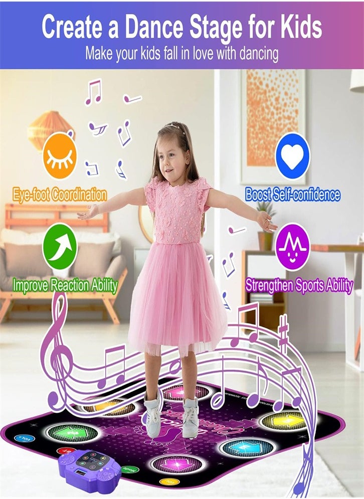 Fun dance mat toy, educational dance mat, built-in adjustable music, non-slip safety play mat toy, perfect for cultivating children's musical interest, hands-on ability and imagination