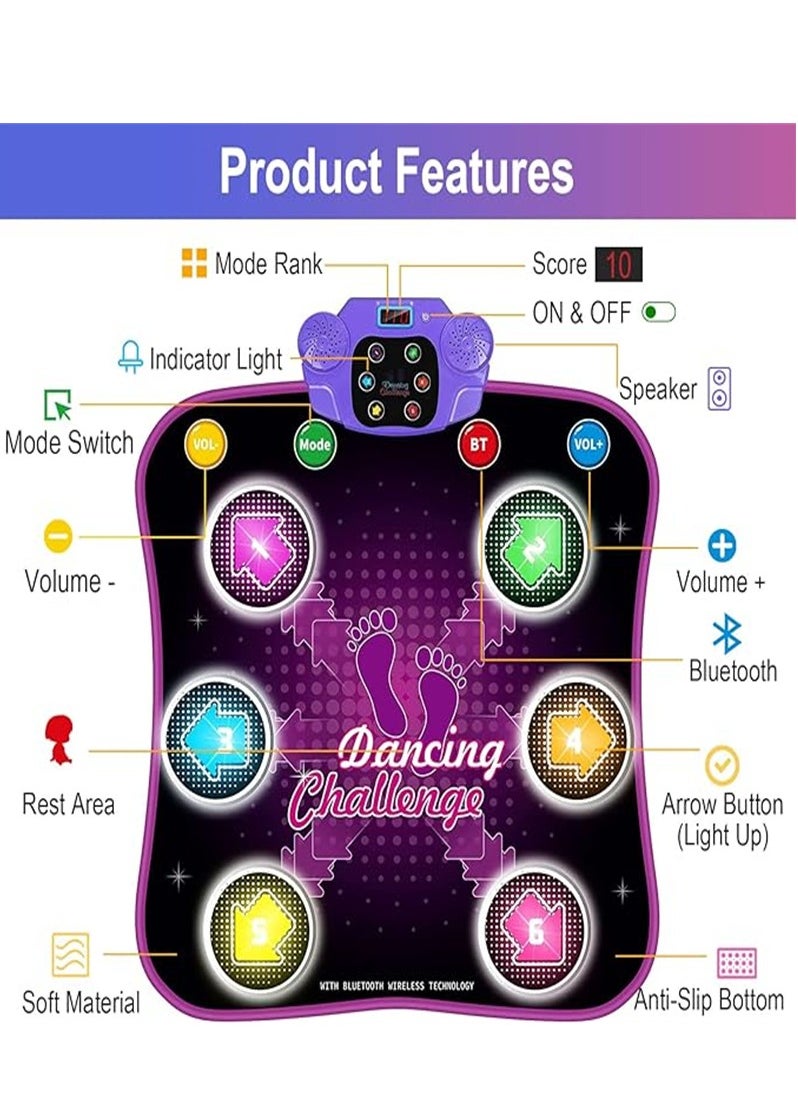 Fun dance mat toy, educational dance mat, built-in adjustable music, non-slip safety play mat toy, perfect for cultivating children's musical interest, hands-on ability and imagination